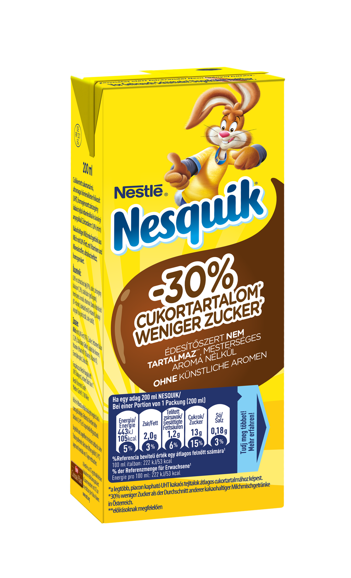 Auch der Nesquik Ready to Drink beinhaltet jetzt 30% weniger Zucker.