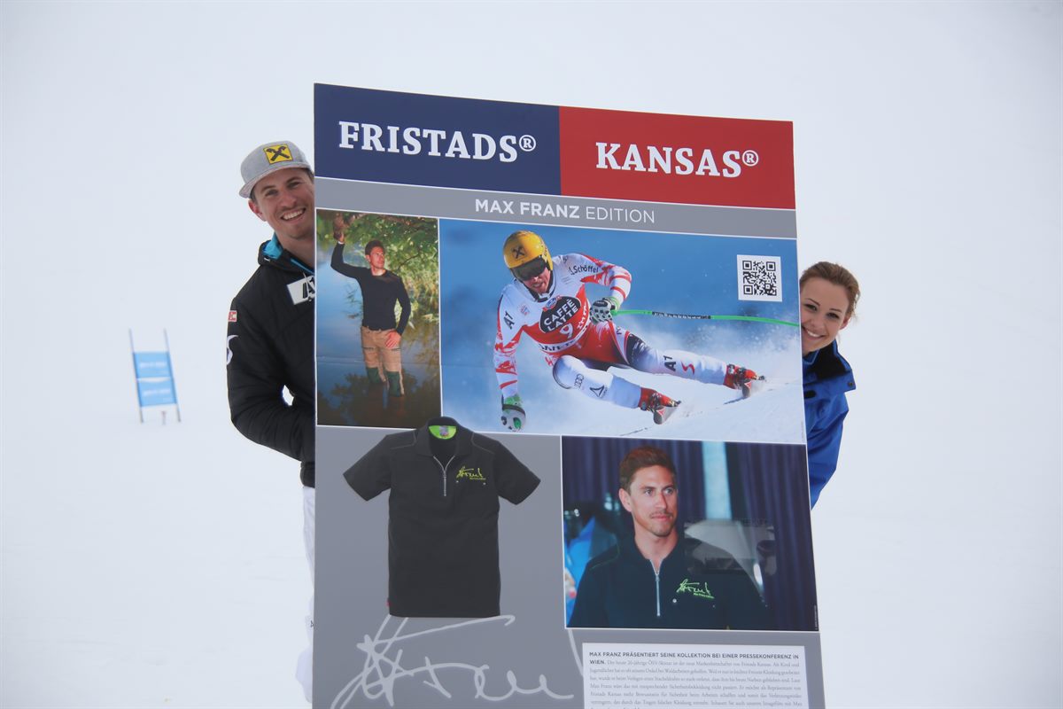 Max Franz mit seiner Freundin Marina beim Fristads Kansas-Skitag in Saalbach