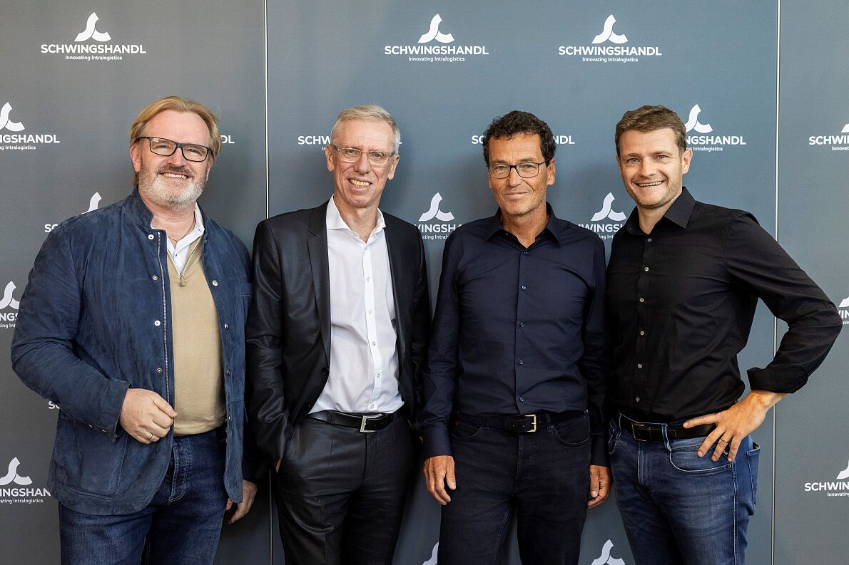 Thomas Bründl (Präsident IV Oberösterreich), Peter Stöger (Ex-Fußballprofi und erfolgreicher Trainer), Thomas Schwingshandl (Gründer Schwingshandl automation technology GmbH und Markus Sturm (CEO Schwingshandl automation technology GmbH). 
