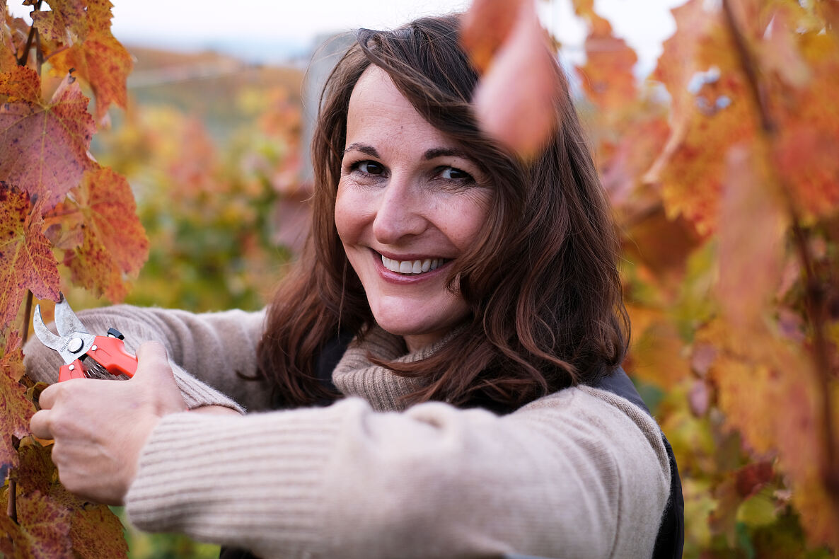 Rotweinwinzerin Silvia Heinrich vom Weingut Silvia Heinrich beim INTERSPAR Winzertalk