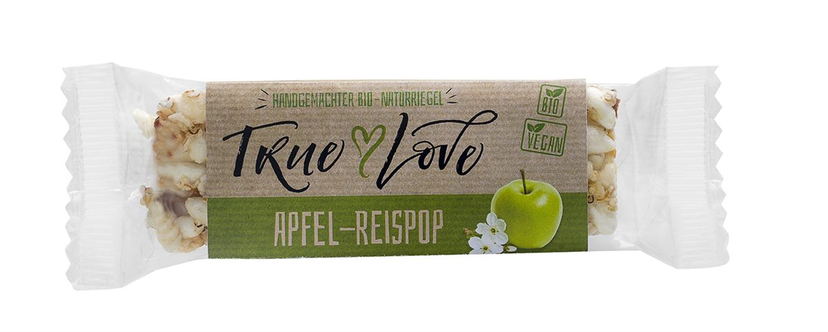TRUE LOVE Apfel-Reispop Riegel