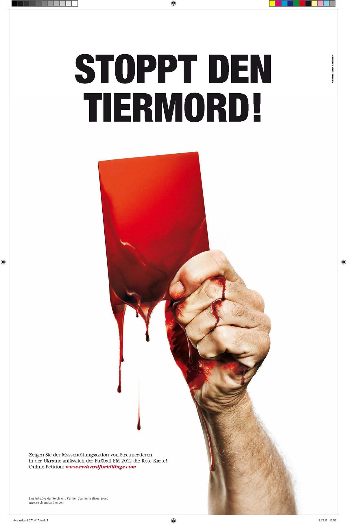 Rote Karte für Tiermord in der Ukraine!  Reichl und Partner launcht weltweite Kampagne