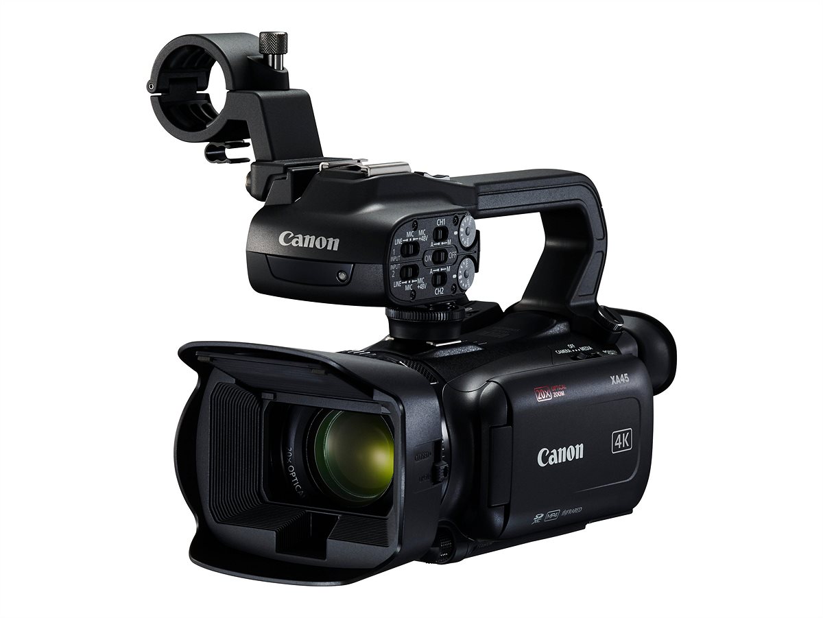Canon XA45 4K-Camcorder mit professionellen Aufnahmefunktionen.