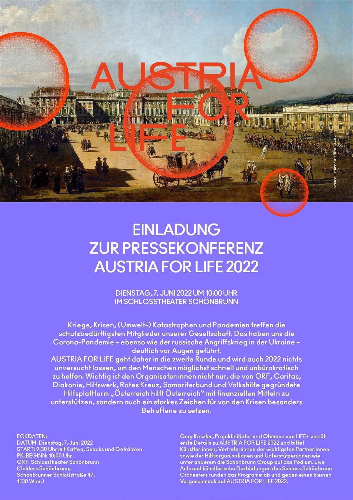 Einladung zur Pressekonferenz AUSTRIA FOR LIFE am 7. Juni 2022