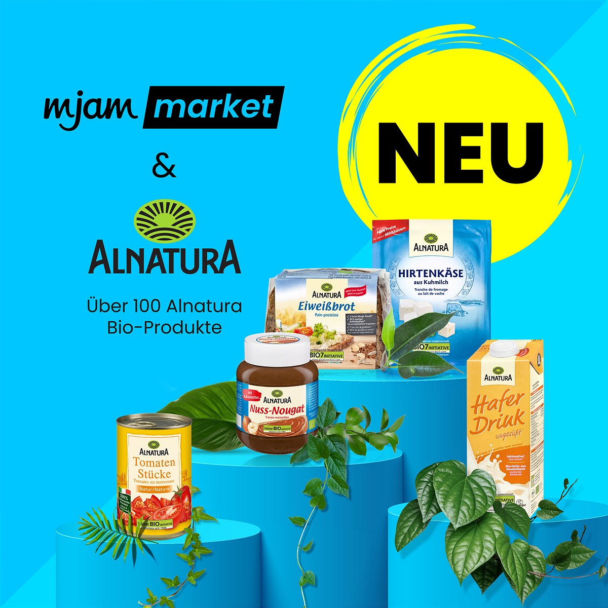 mjam market verstärkt Bio-Offensive: Über 100 Produkte von Alnatura kaufen und blitzschnell liefern lassen! 