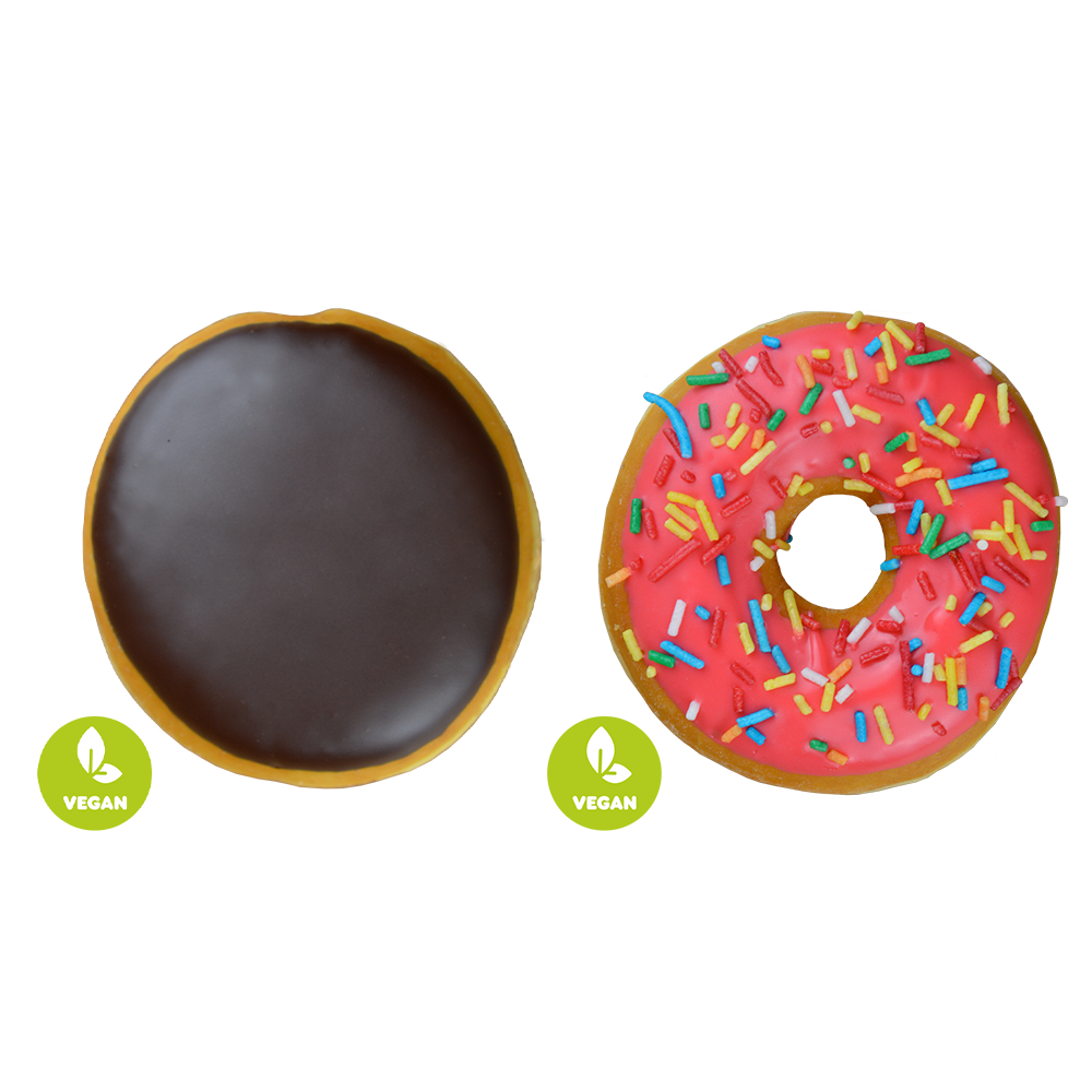 Dunkin Donut Vegane Donut-Box (Strawberry Sprinkles _ Boston Cream) 2 Stk
