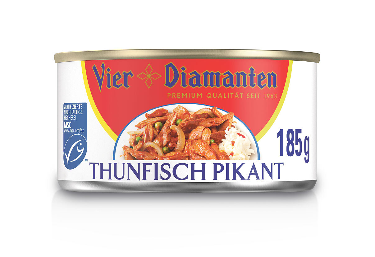 Thunfisch Pikant von Vier Diamanten ist mit Abstand die beliebteste Sorte der Österreicher