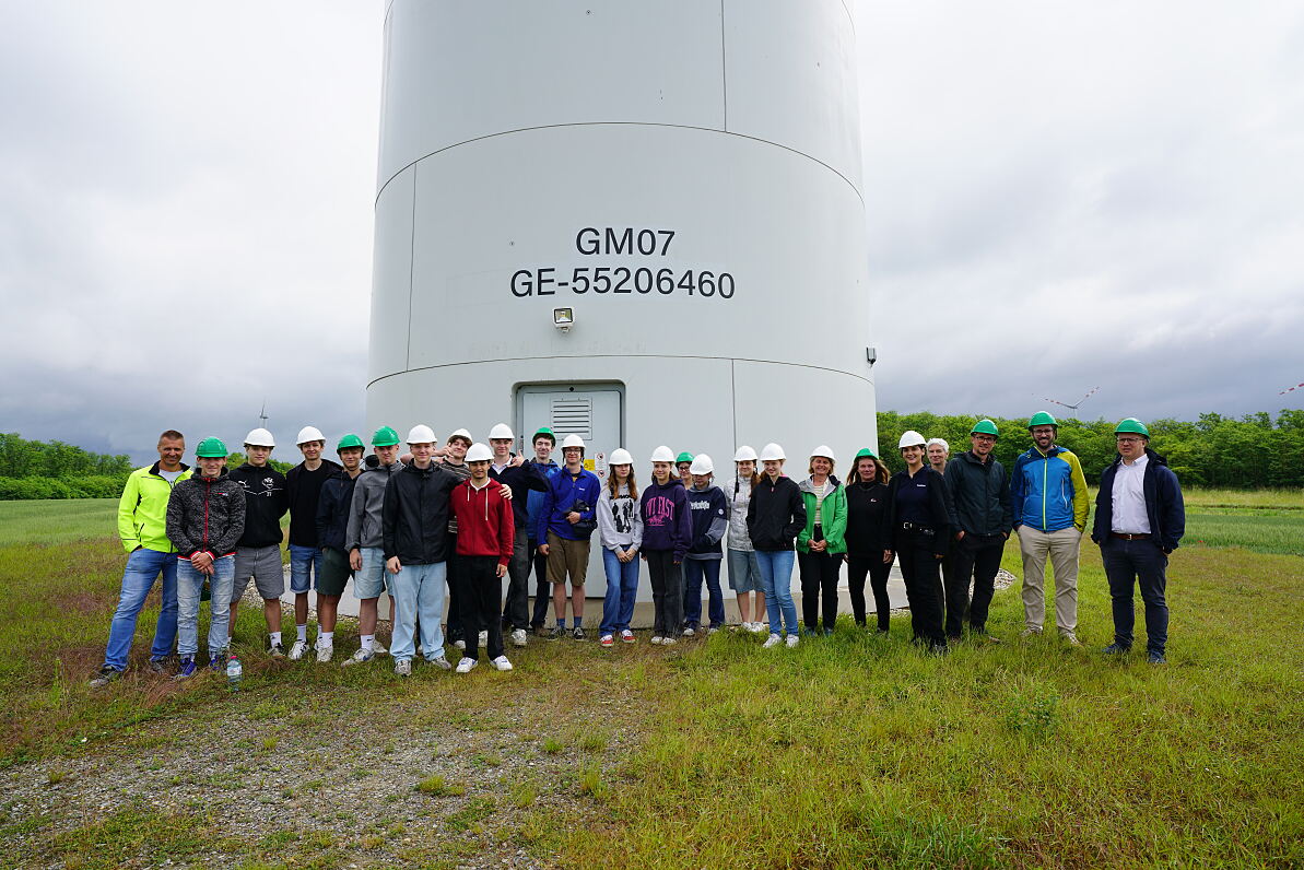 25 Schüler:innen der 7. Klasse des Gymnasiums Neusiedl besuchten den Windpark „Pannonia Gols”.