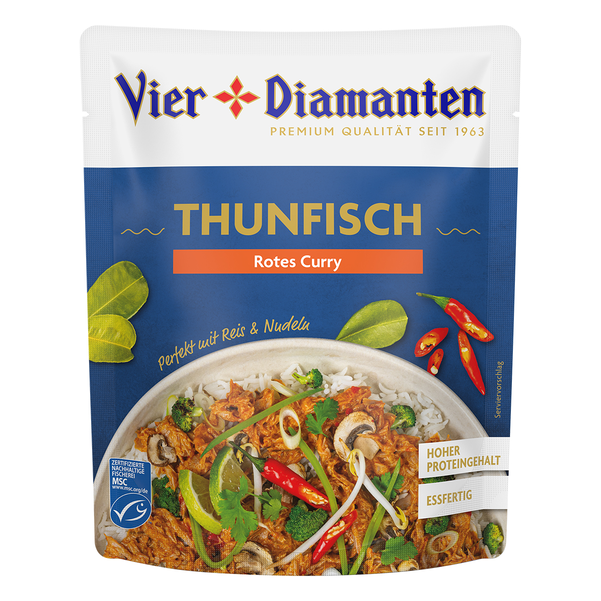 Die Vier Diamanten Toppings gibt es ab sofort in vier schmackhaften Sorten im Handel: French Dressing, Getrocknete Tomaten, Puttanesca und Rotes Curry