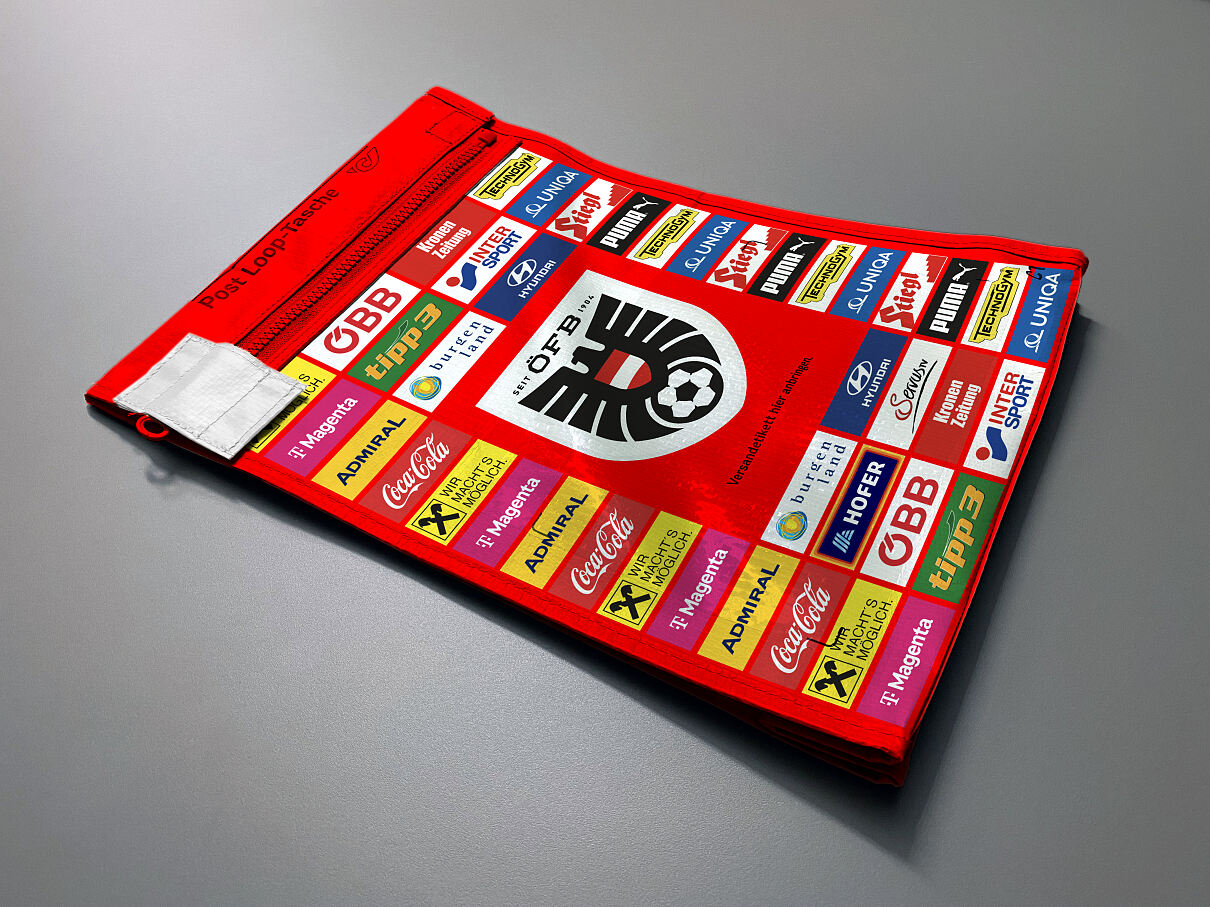 Post Loop-Tasche für den ÖFB Fanshop, betrieben von INTERSPORT (Symbolfoto, Mock-up der Tasche) 