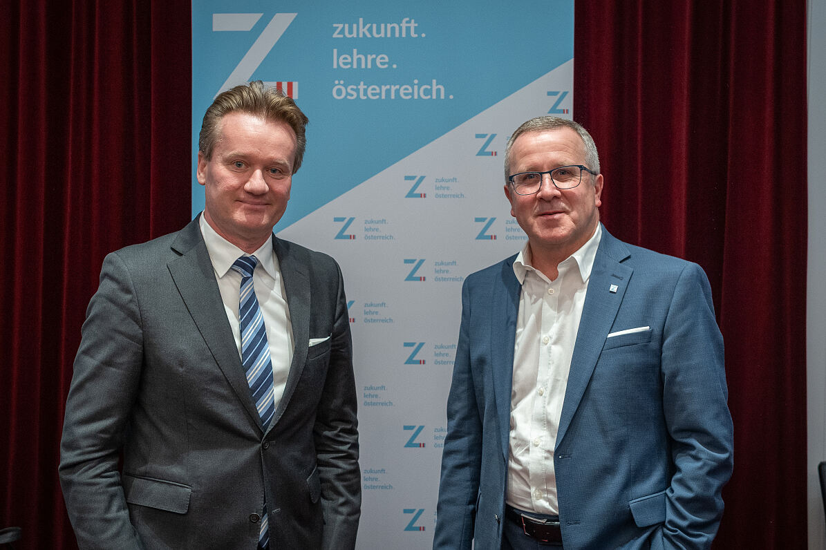 Georg Knill, Präsident der Industriellenvereinigung Österreich, und Robert Machtlinger, Präsident z.l.ö. und CEO der FACC AG
